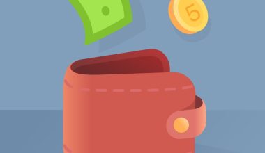 Wallet and money illustration