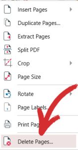 how to delete a page on pdf